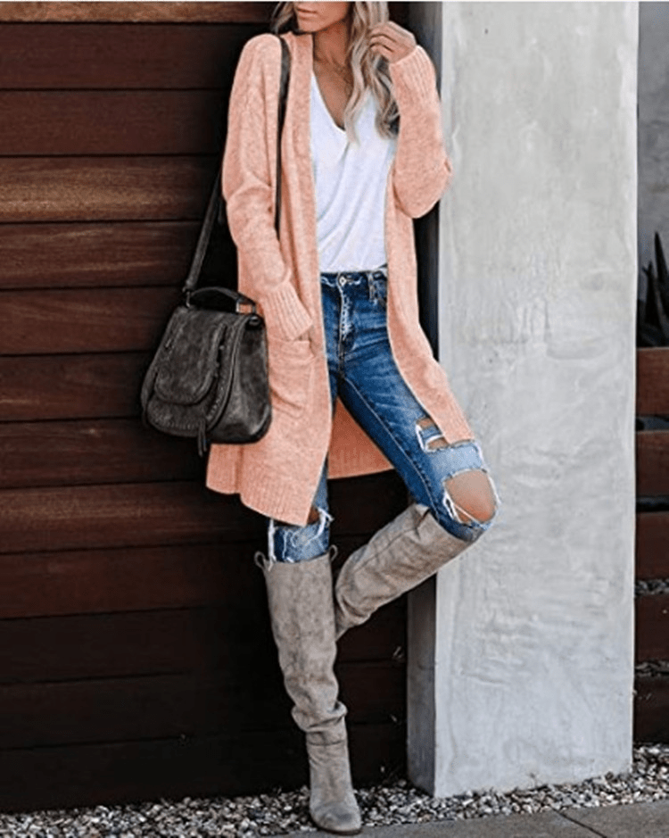 Women's knitted sweater in Pink – view 2