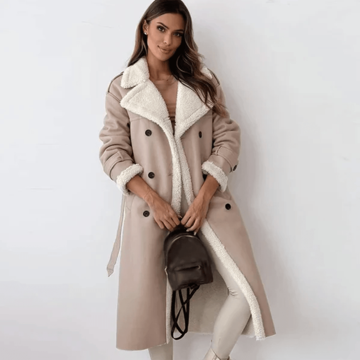 Women's padded winter jacket in Apricot – view 5
