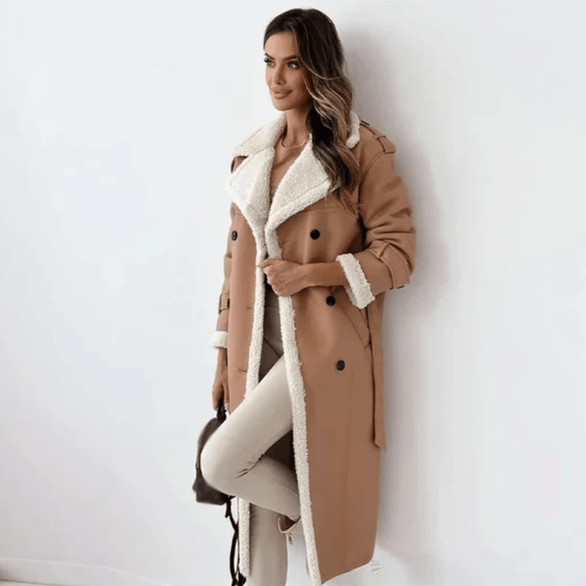 Women's padded winter jacket in Khaki – view 3