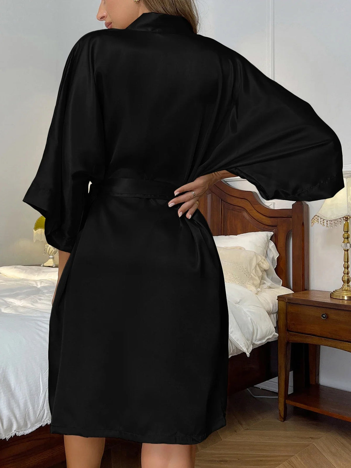 Women's satin kimono robe – view 9