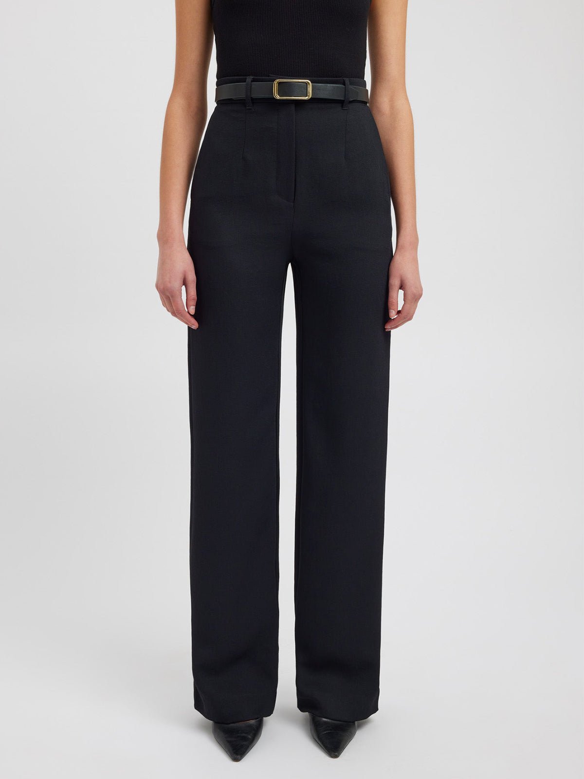 Women's straight-leg business trousers in Black
