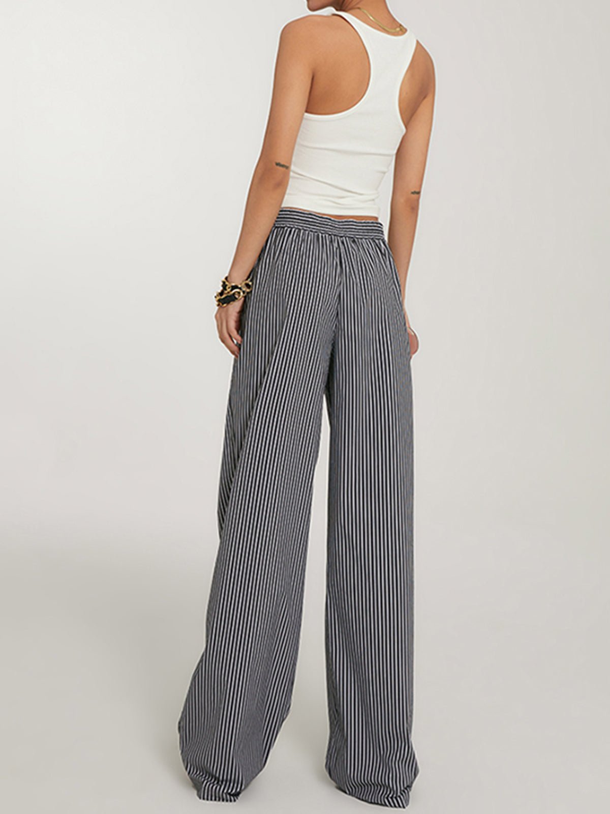 Women's striped wide-leg trousers – view 2