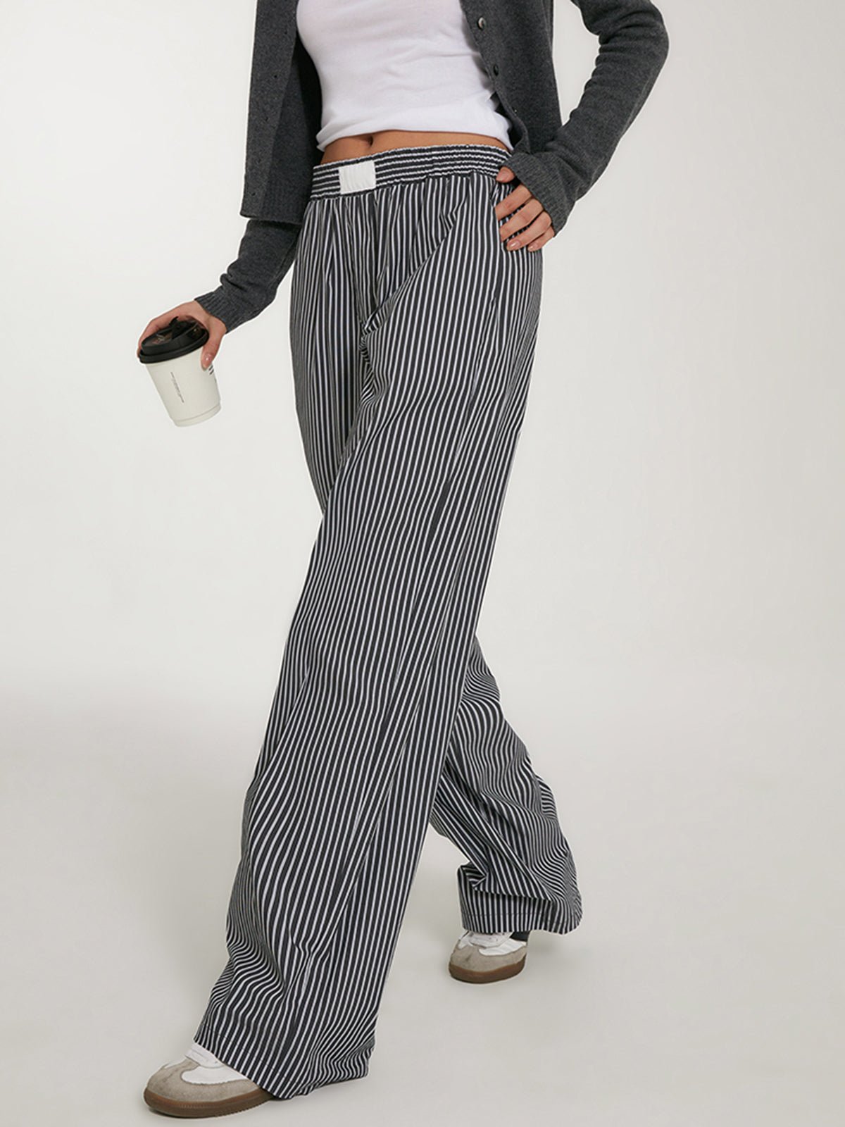Women's striped wide-leg trousers – view 3