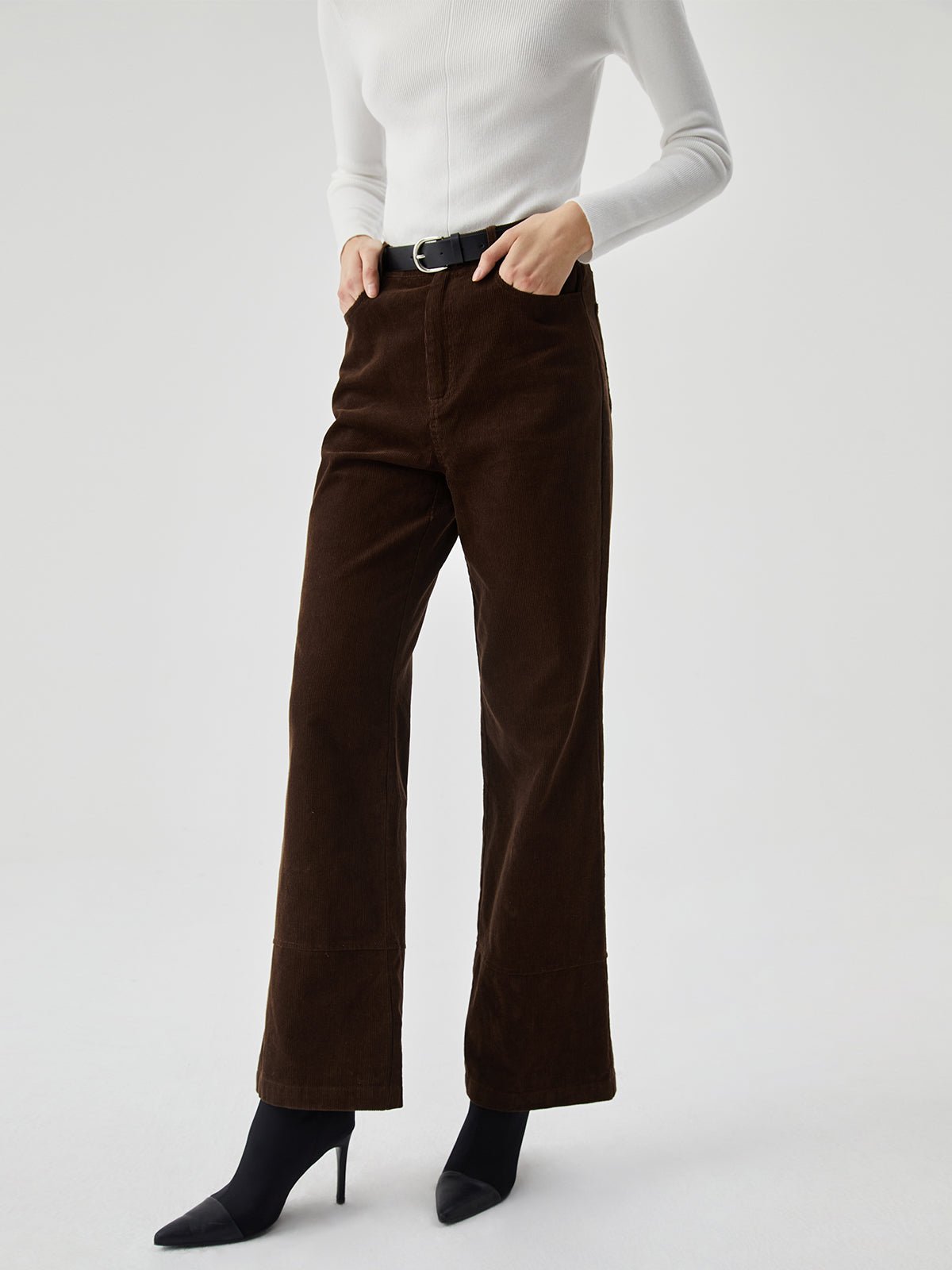 Women's wide-leg corduroy trousers – view 3